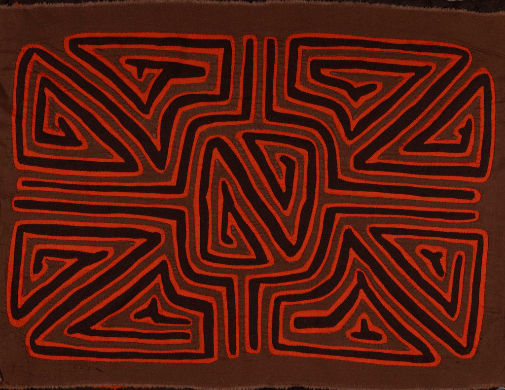Brown And Orange Classic Design Kuna Mola