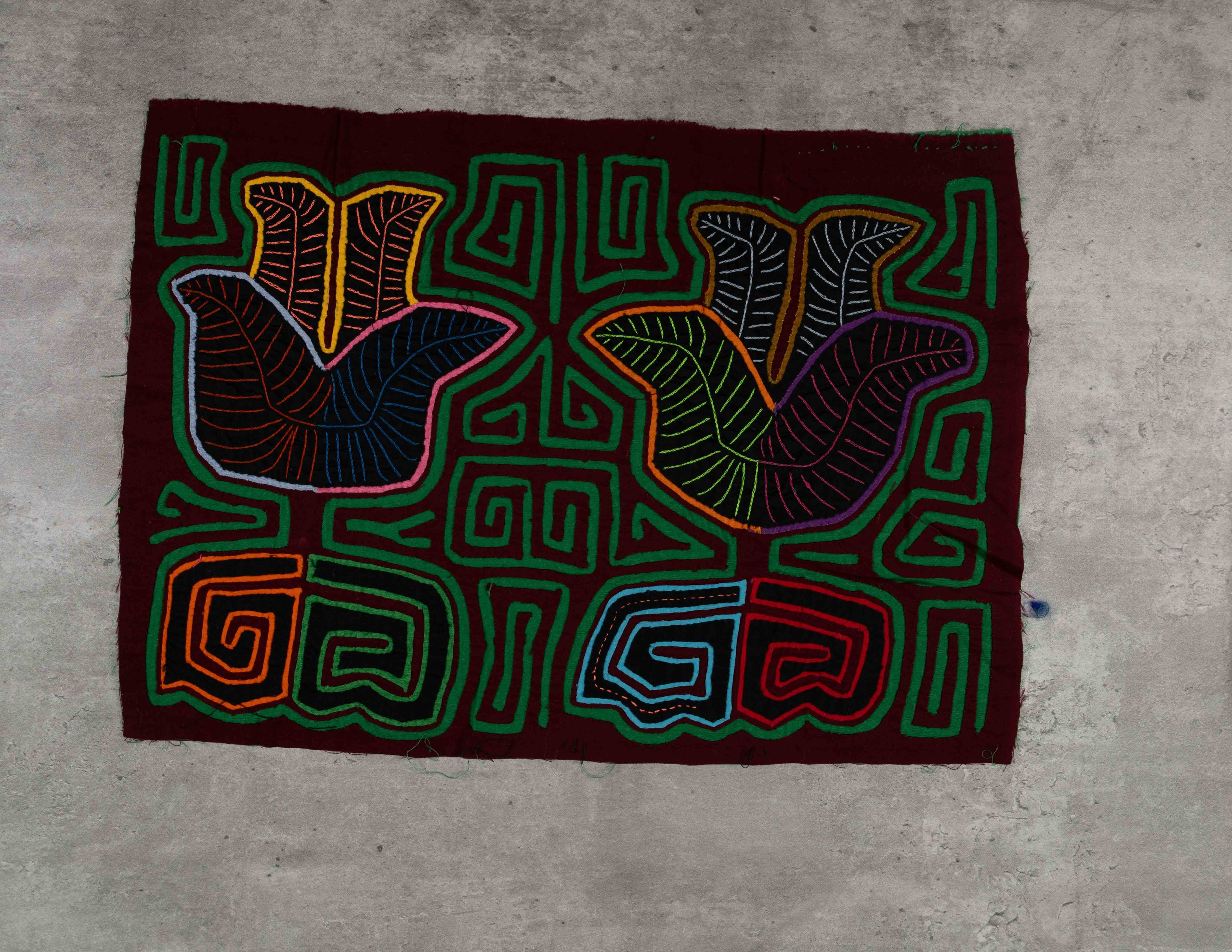 Maroon And Green Tulip Flower Mola