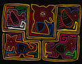 Black Maroon And Yellow Jungle Animals Mola