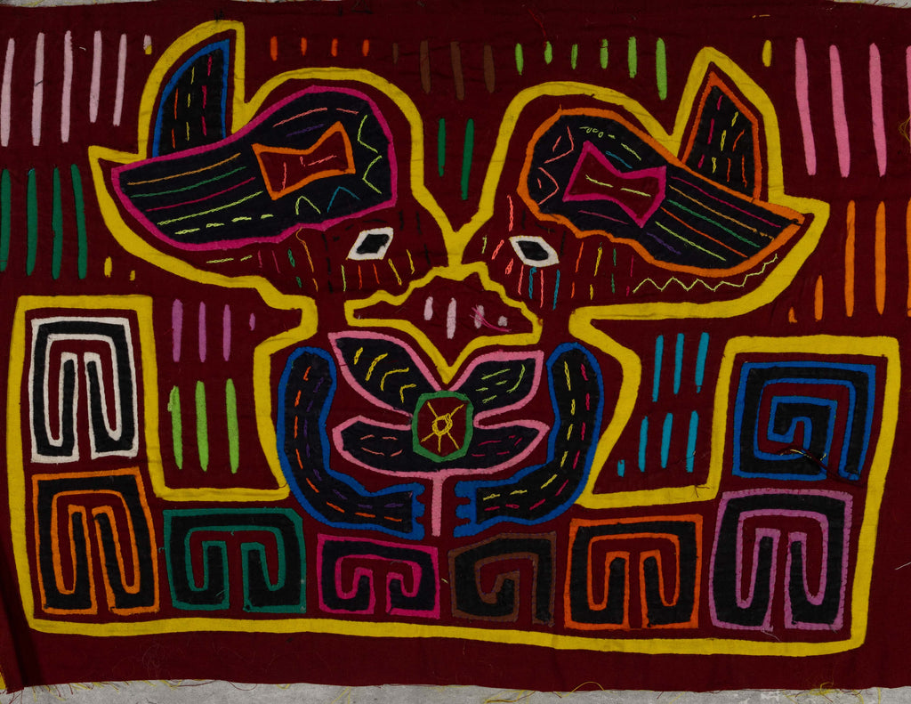 Burgundy And Yellow Twin Sister Optical Illusion Mola