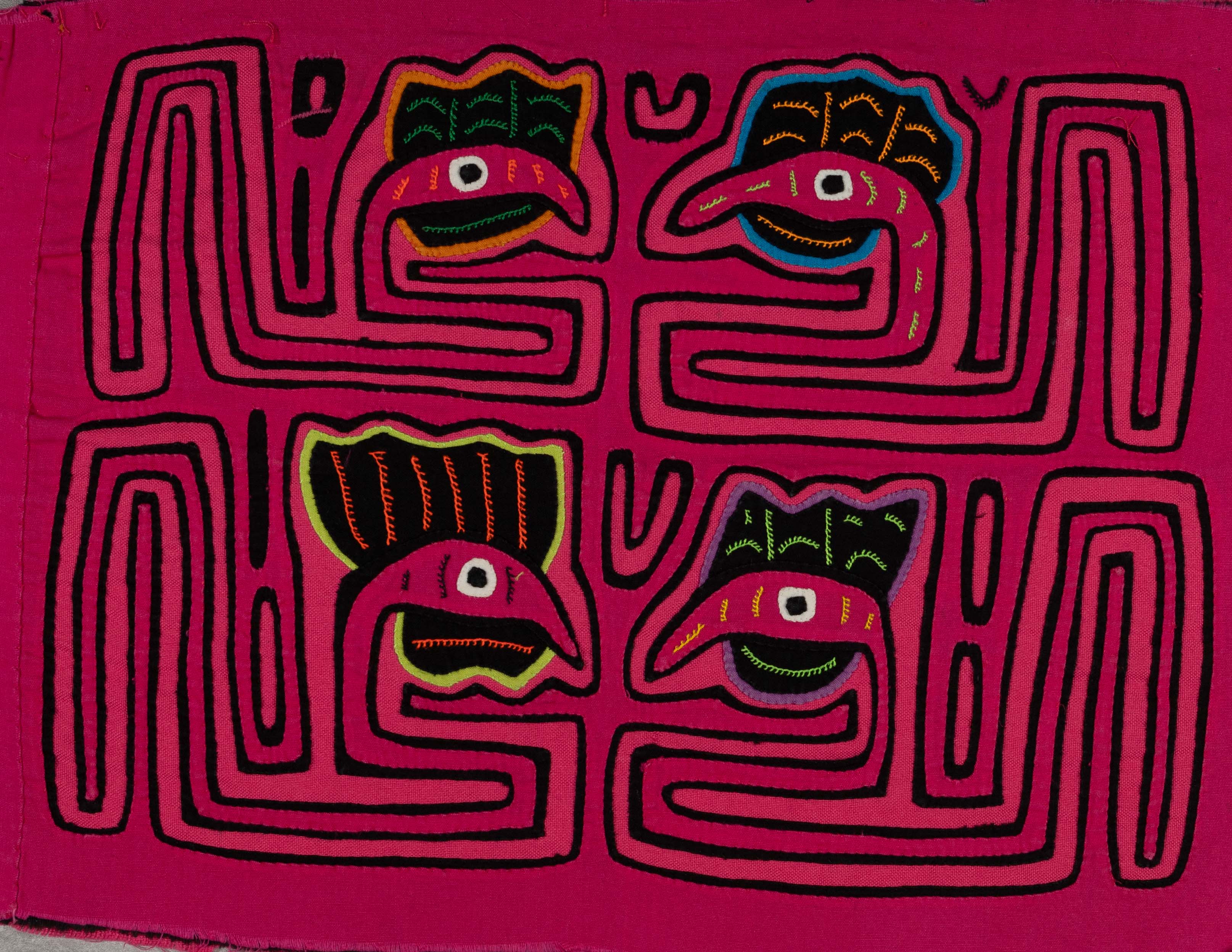 Pink Bird Head Mola