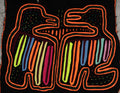BARGAIN Neon Orange And Black Gossip Bird Kuna Mola