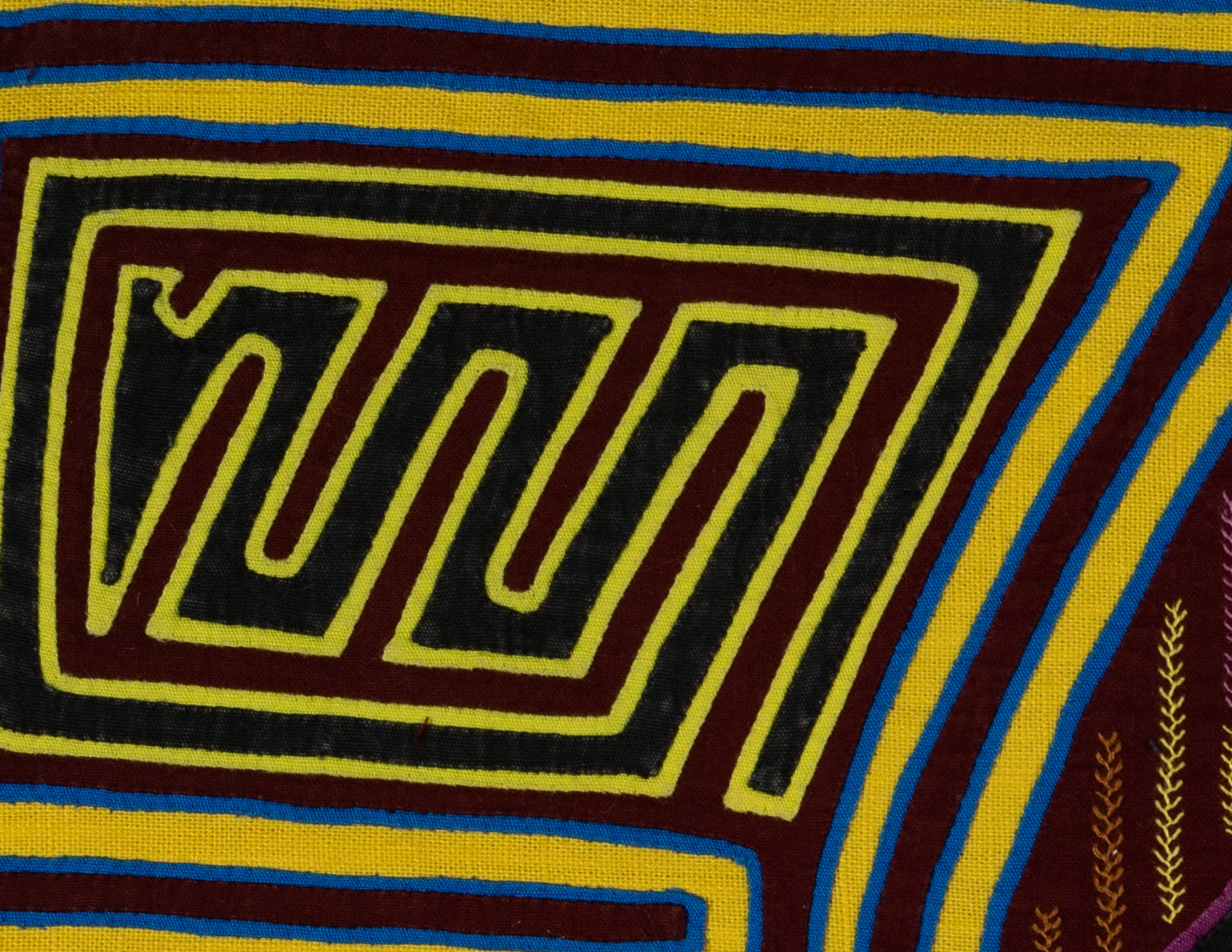 Maroon Yellow And Blue Birdcage Mola