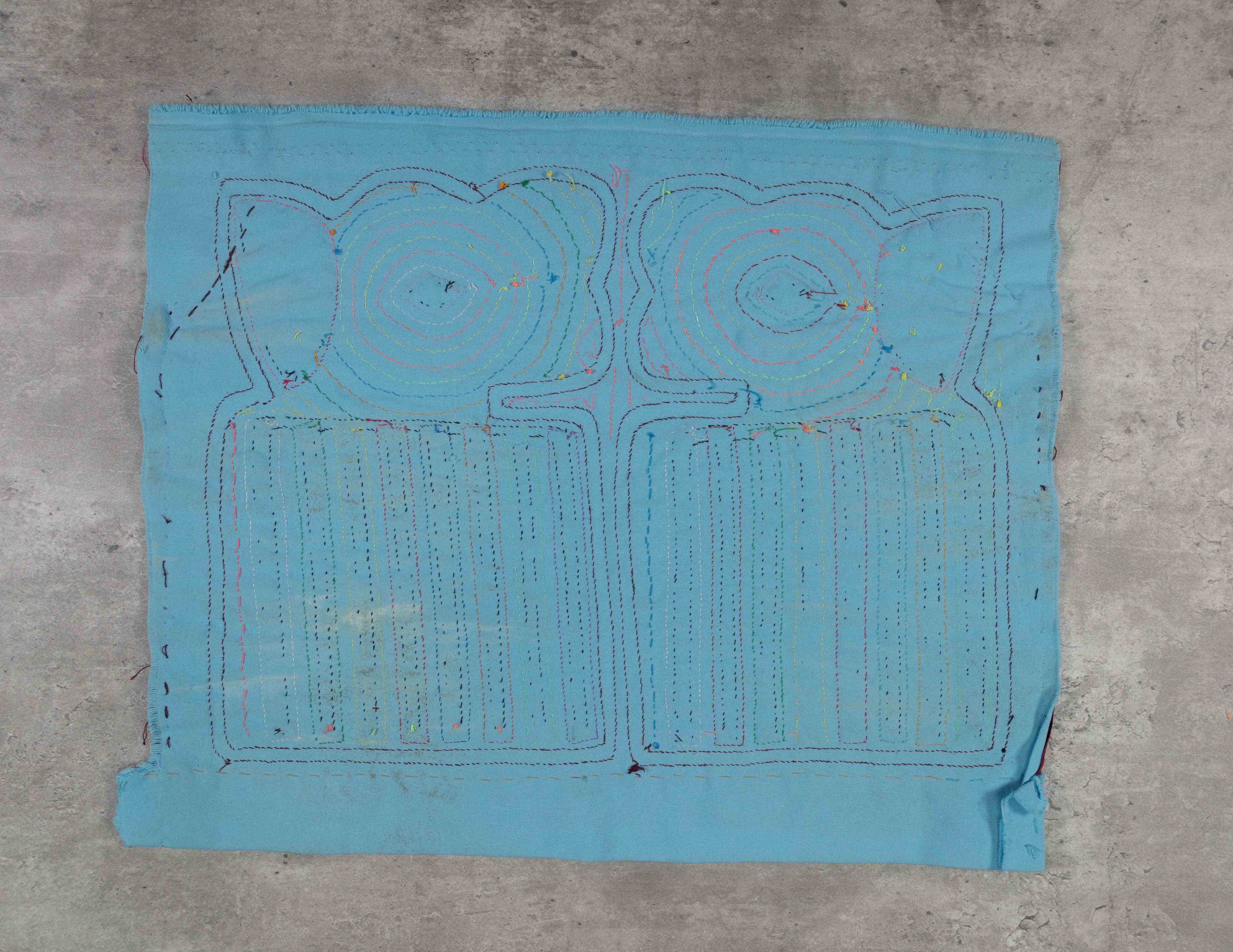 Burgundy And Turquoise Former Blouse Mola Mola