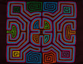 Maroon And Turquoise Classic Kuna Design Mola