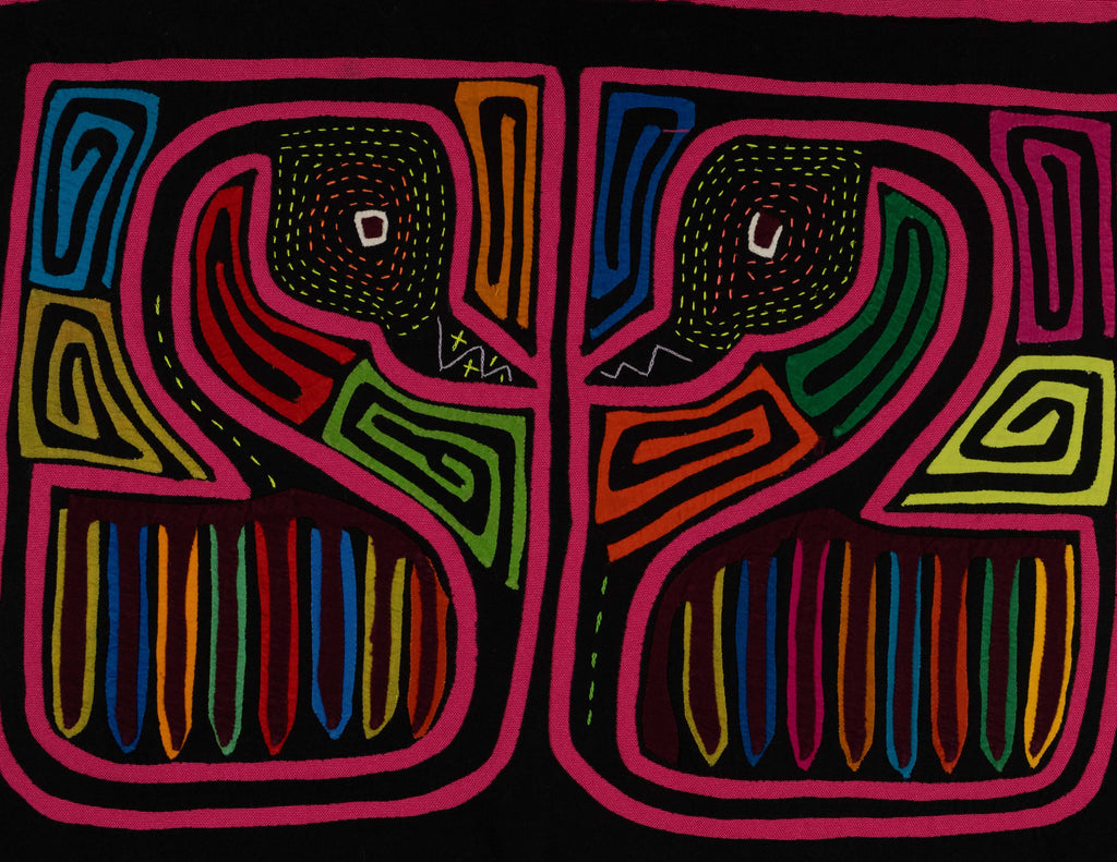 Black And Pink Swooning Swans Mola
