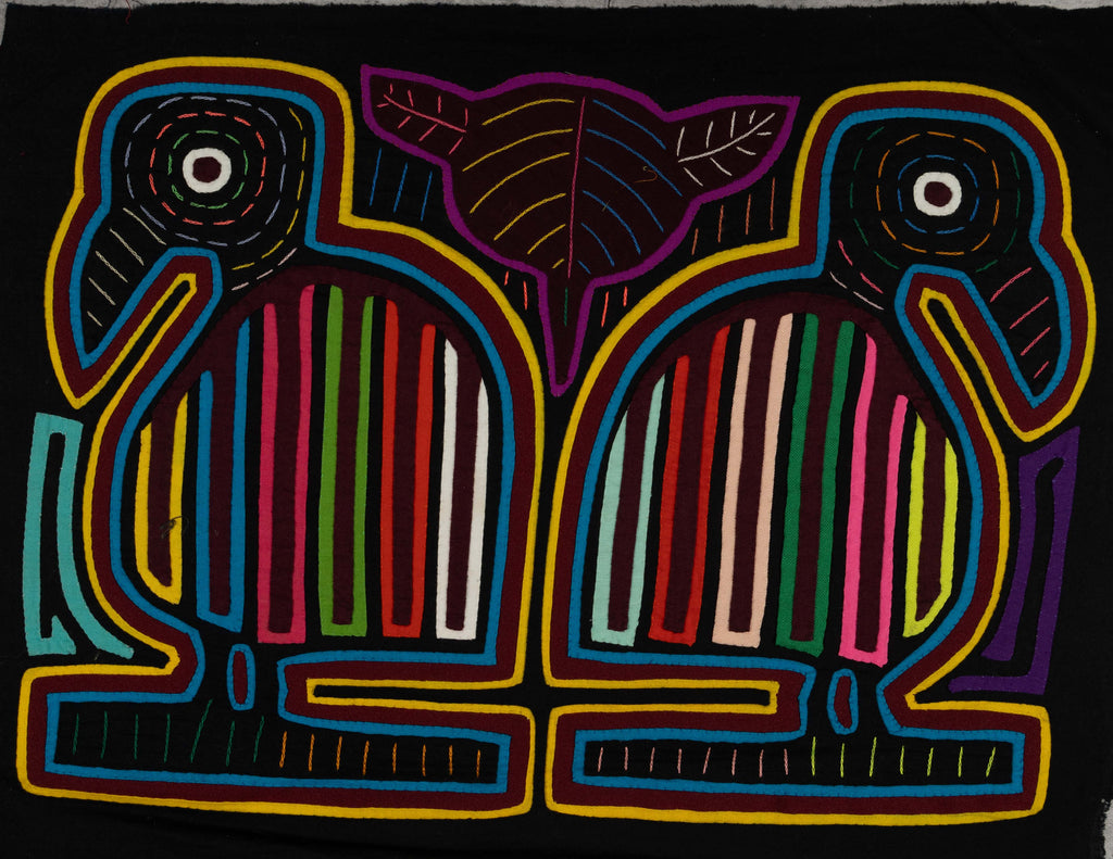 Red Yellow And Turquoise Lost Birdies Mola