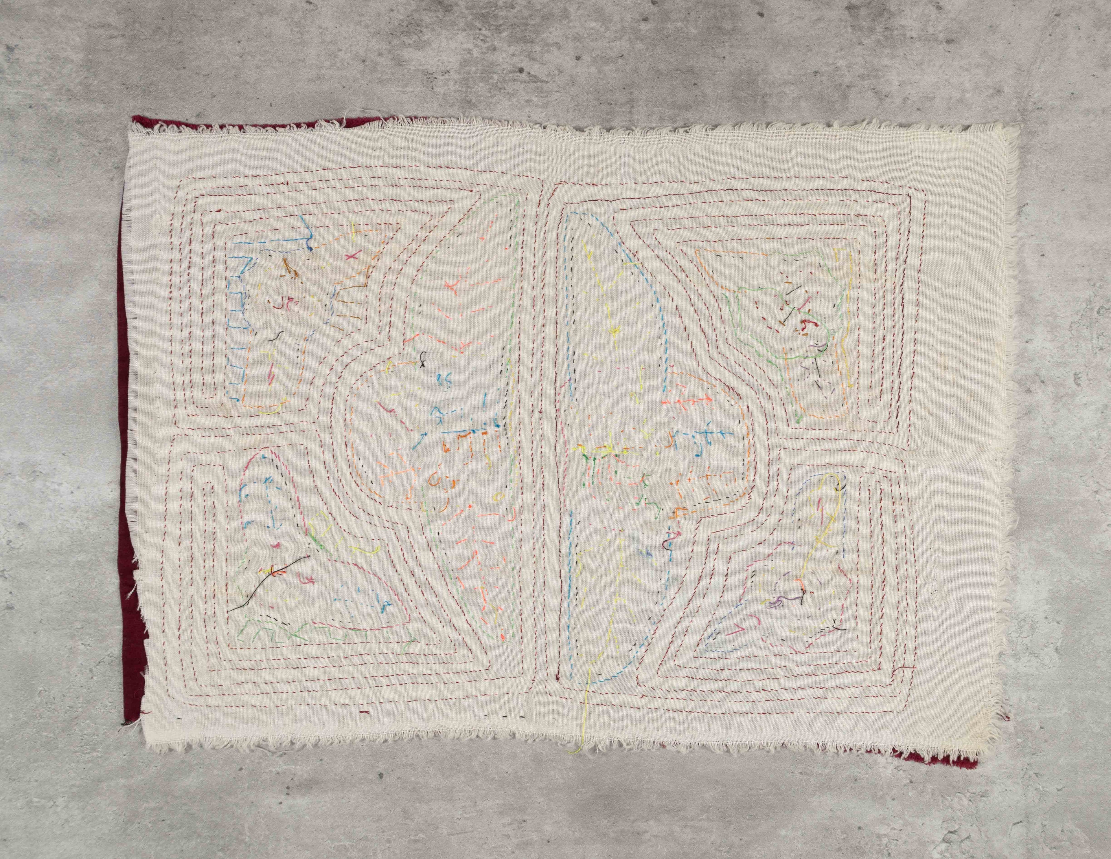 Maroon And White Floral Flower Mola