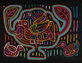 Black Orange And Turquoise Family Affair Bird Mola