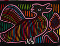 Black And Purple Proud Peacock Mola