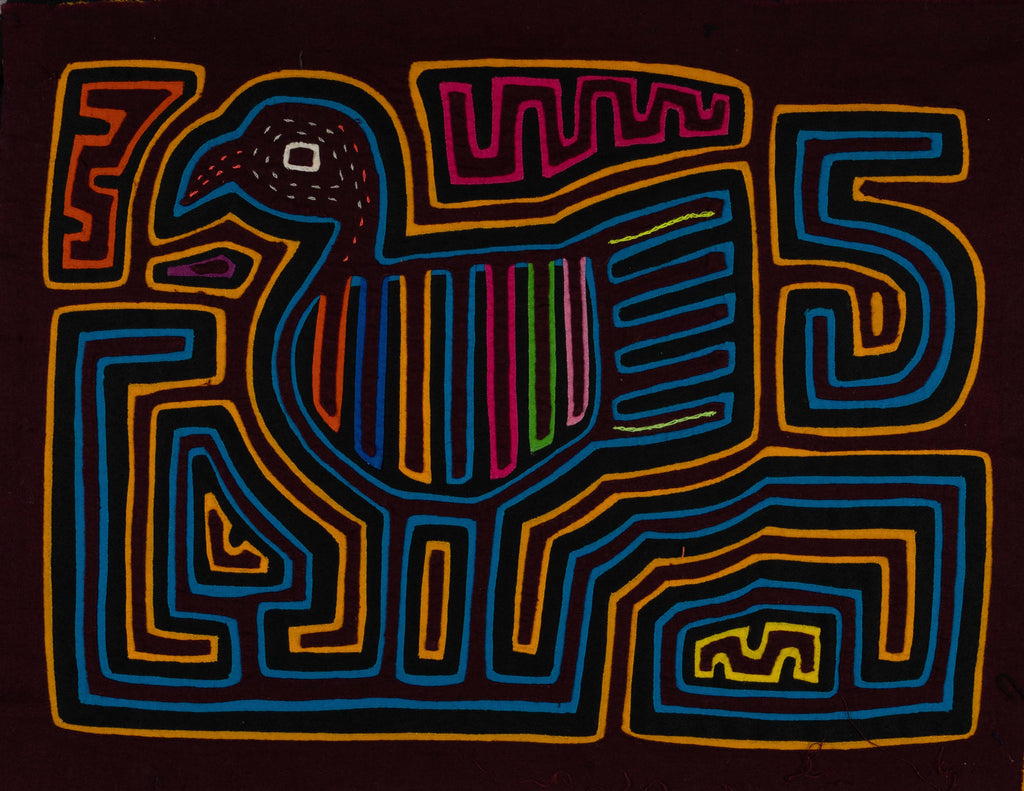 Maroon Gold And Blue Duck Bird Mola
