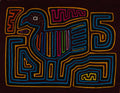 Maroon Gold And Blue Duck Bird Mola