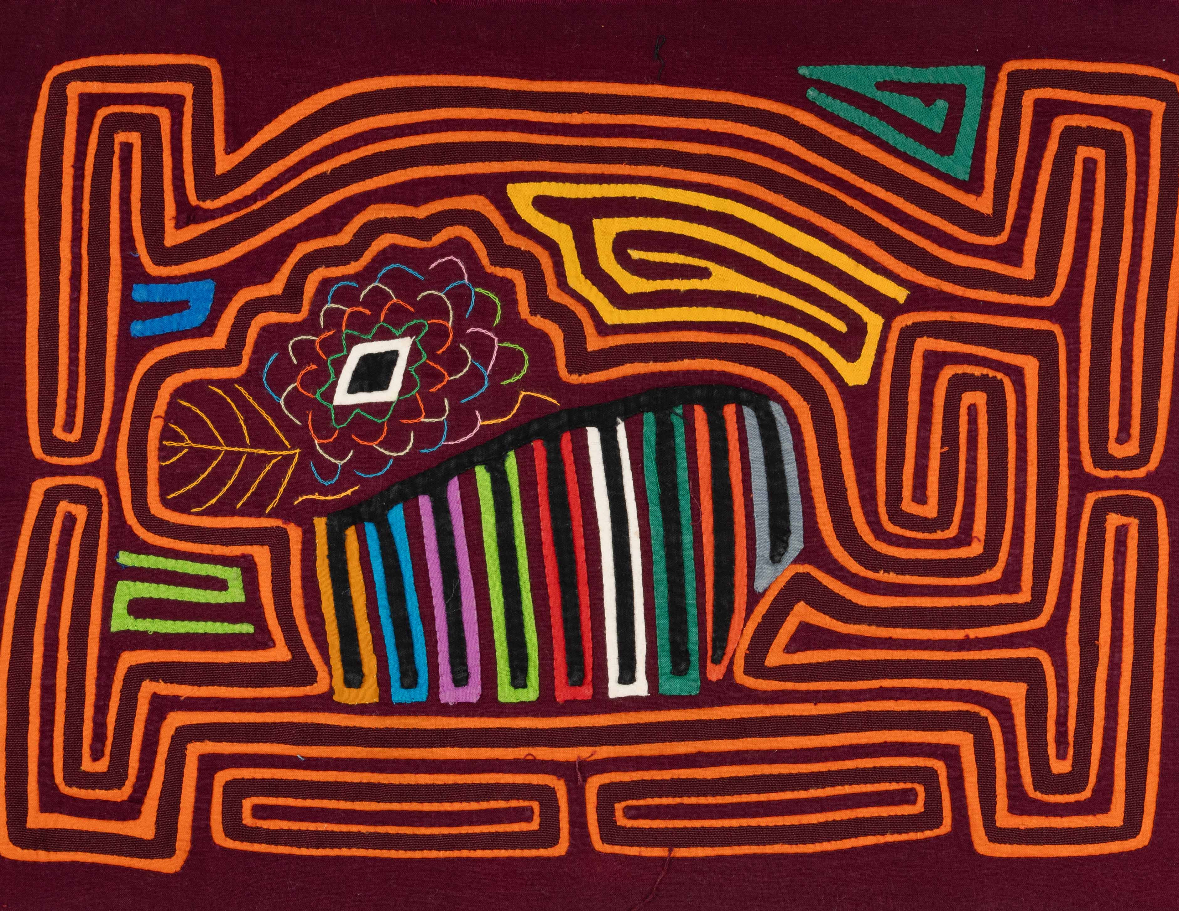 Burgundy and Orange Rainforest Jungle Critter Mola
