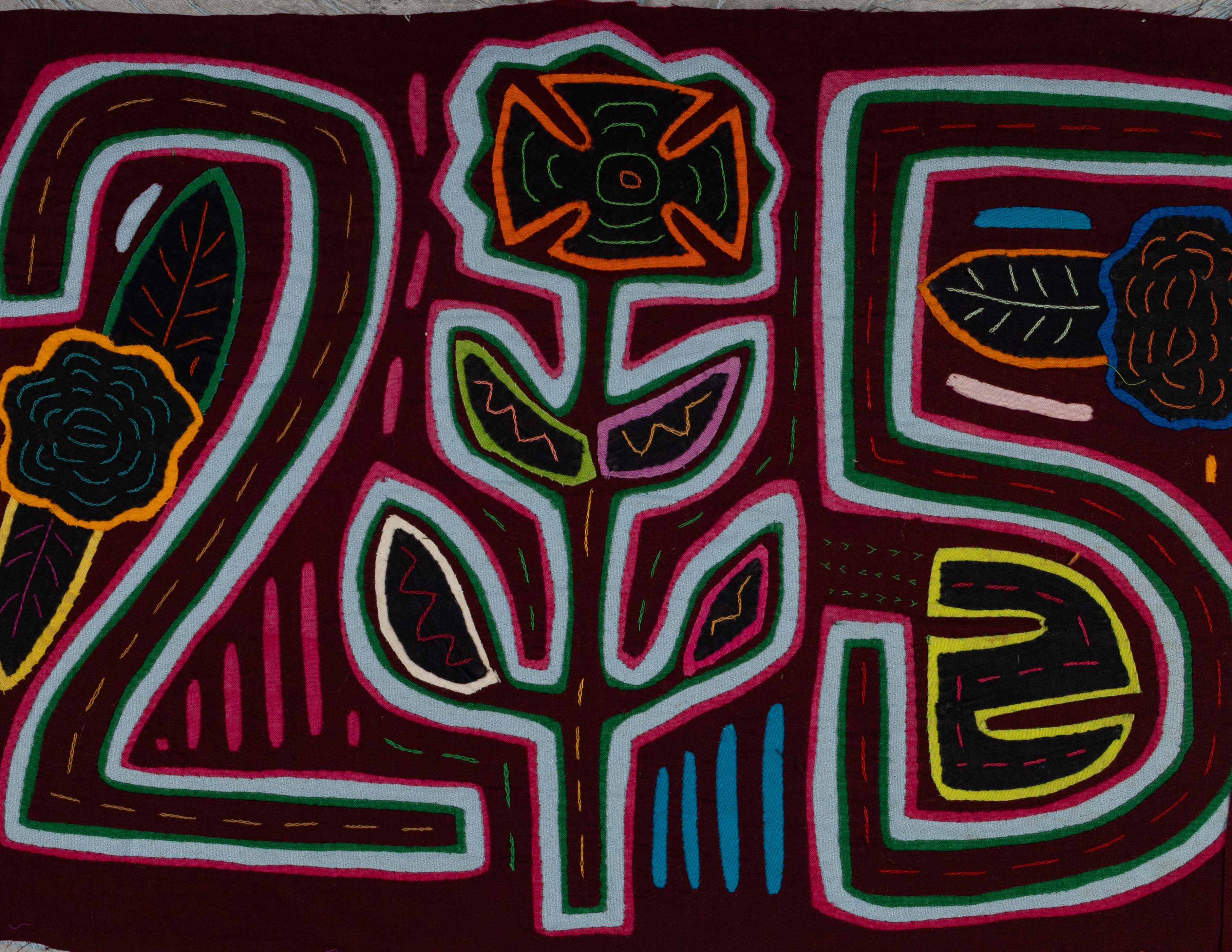 Burgundy And Blue Flower With the Famous "25" Mola