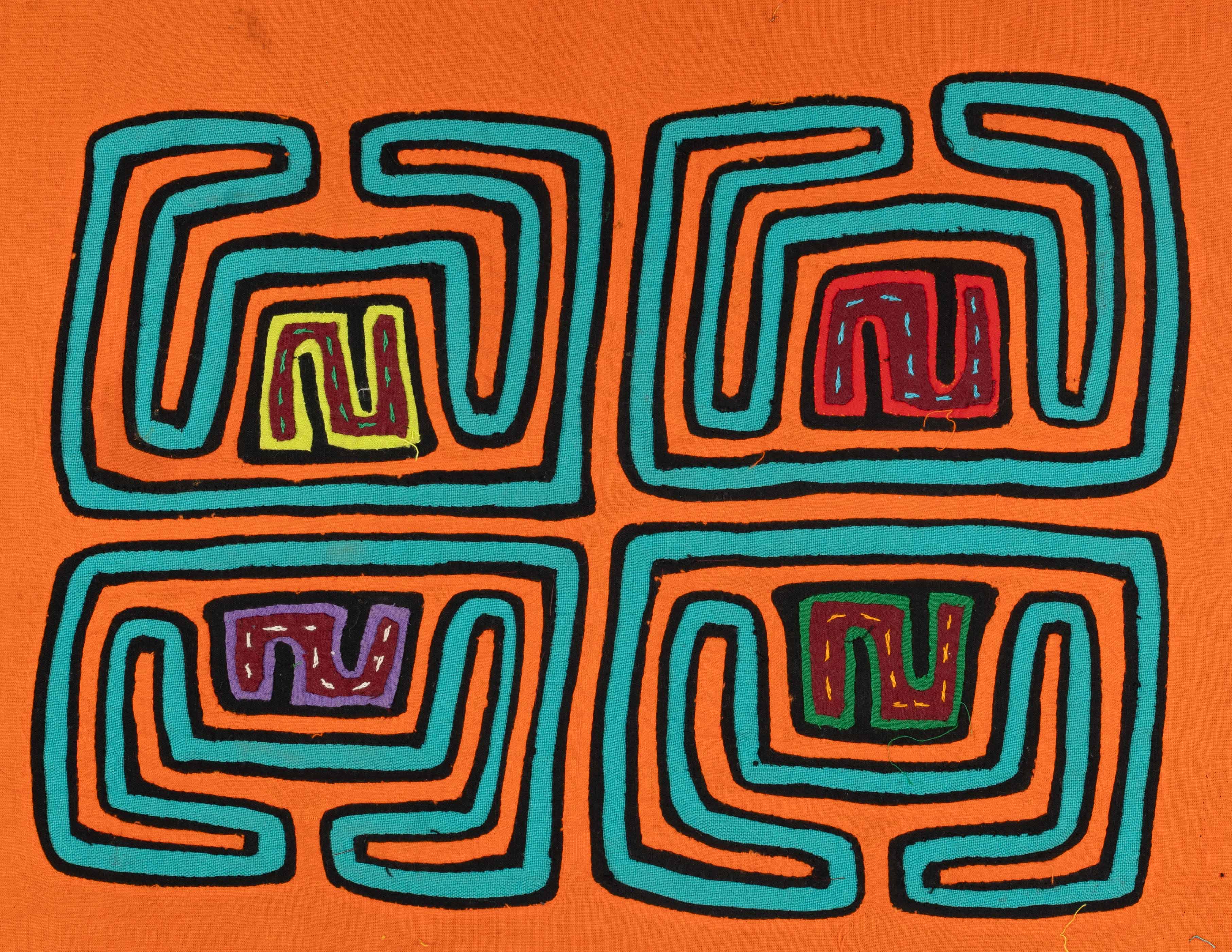 Orange And Turquoise Classic Design Mola
