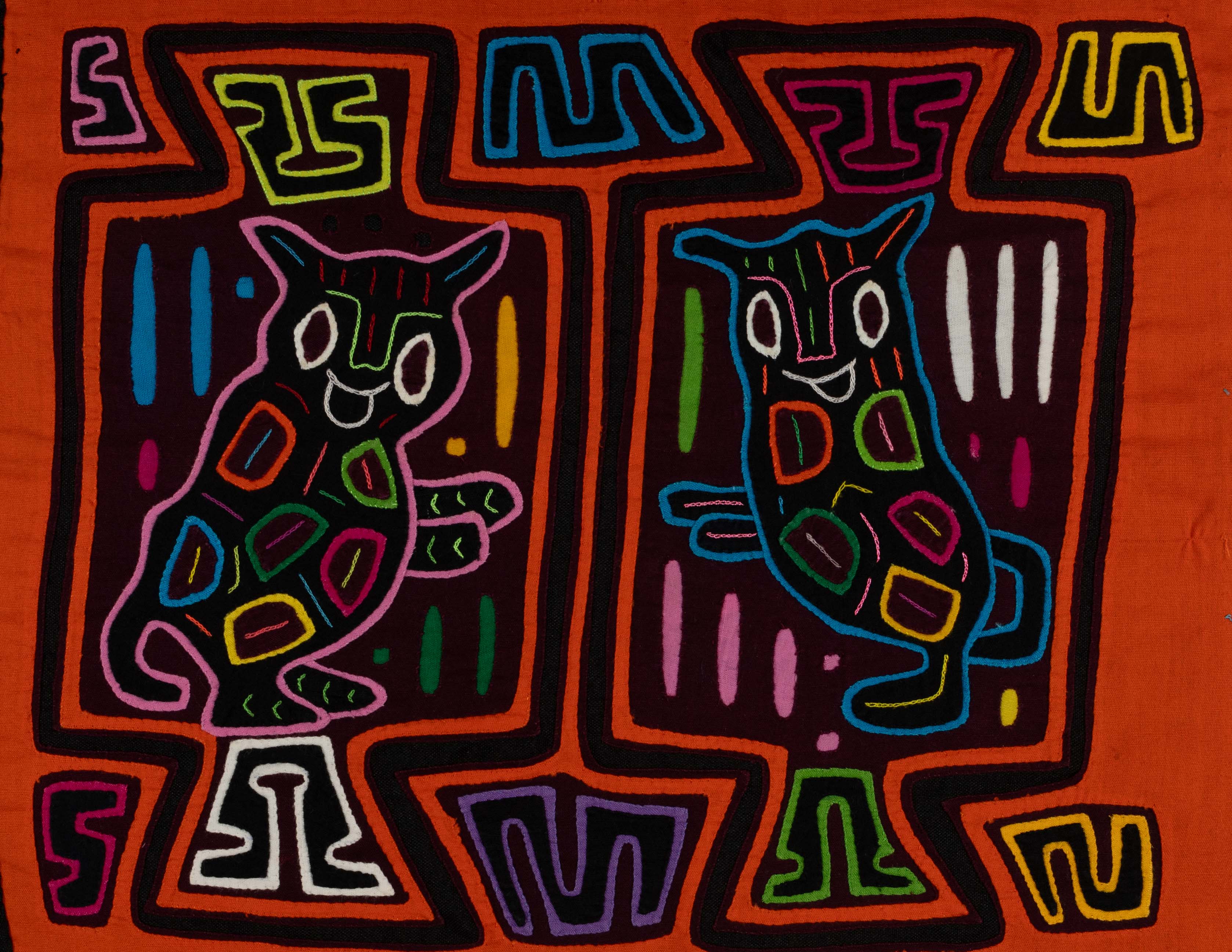Orange Pink And Blue Kitty Cat Mola