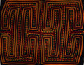 Black Orange And Maroon Hermit Crab Sand Design Mola