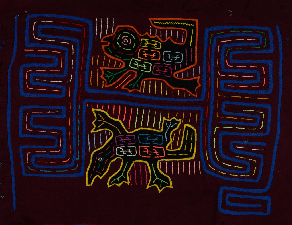 Burgundy And Blue Jungle Critter Mola