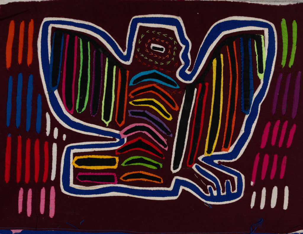 Maroon Blue And White Bird Mola