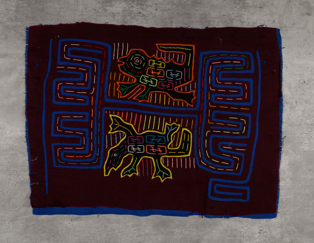 Burgundy And Blue Jungle Critter Mola