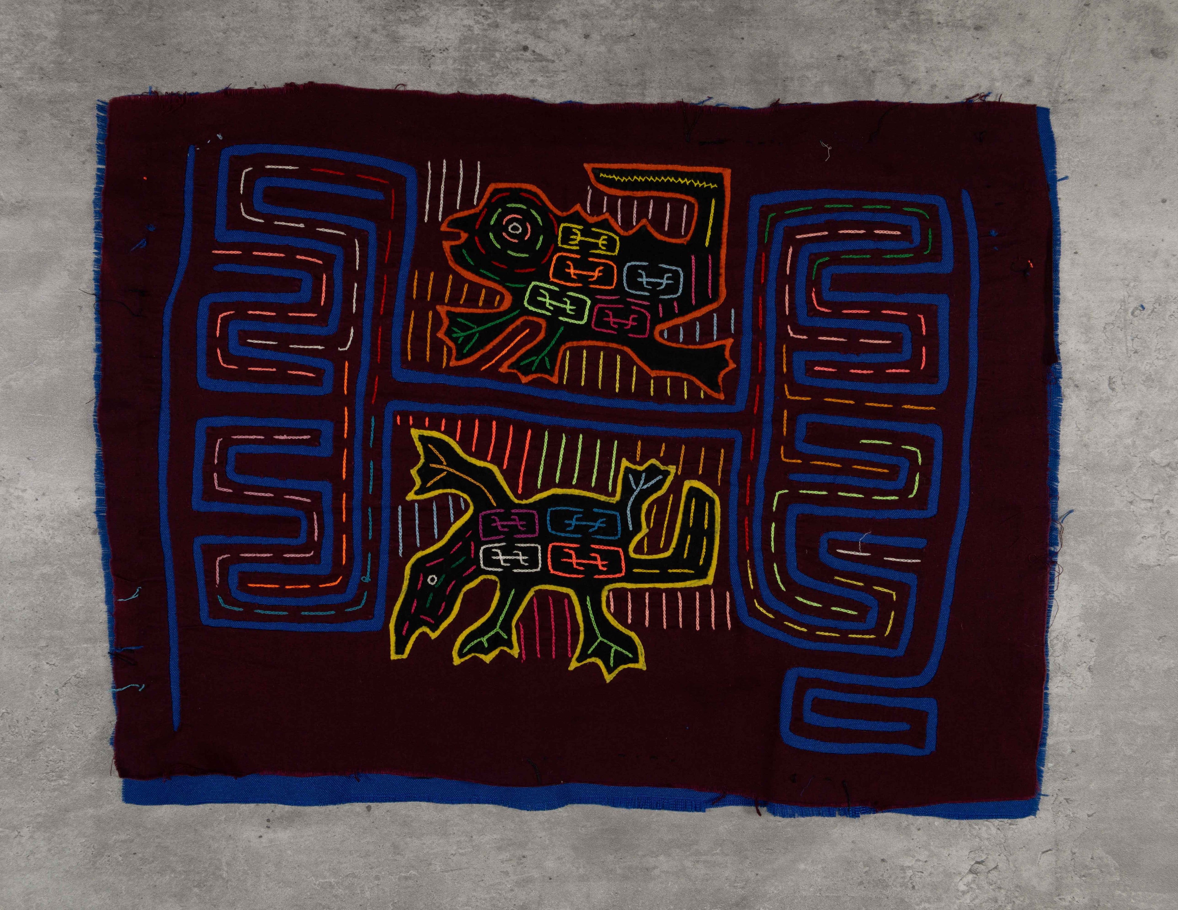 Burgundy And Blue Jungle Critter Mola
