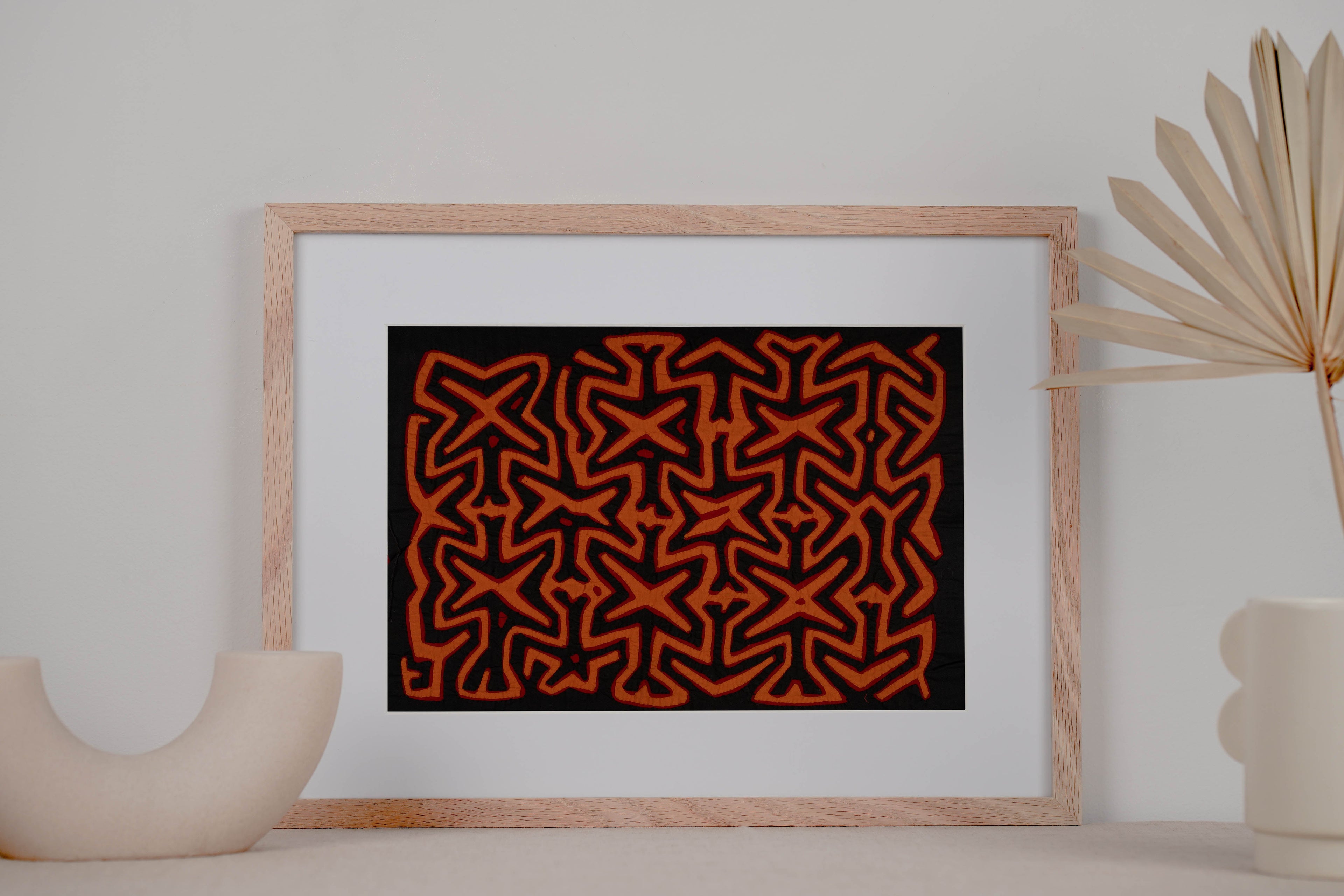Black Orange And Red Classic Design Kuna Mola