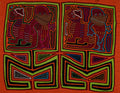 Orange And Pink Monkey And Dinosaur Mola
