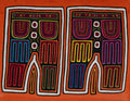 Orange And White Colorful Blue Jeans Mola
