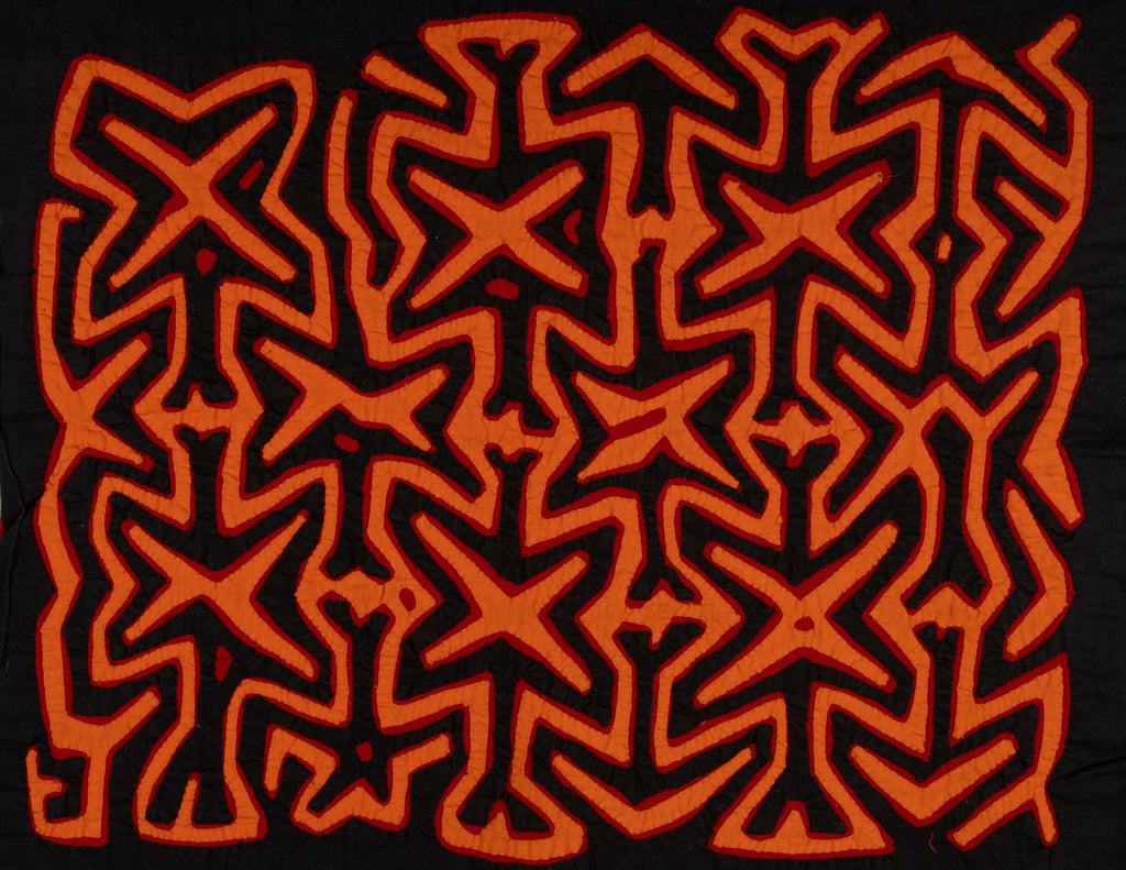 Black Orange And Red Classic Design Kuna Mola