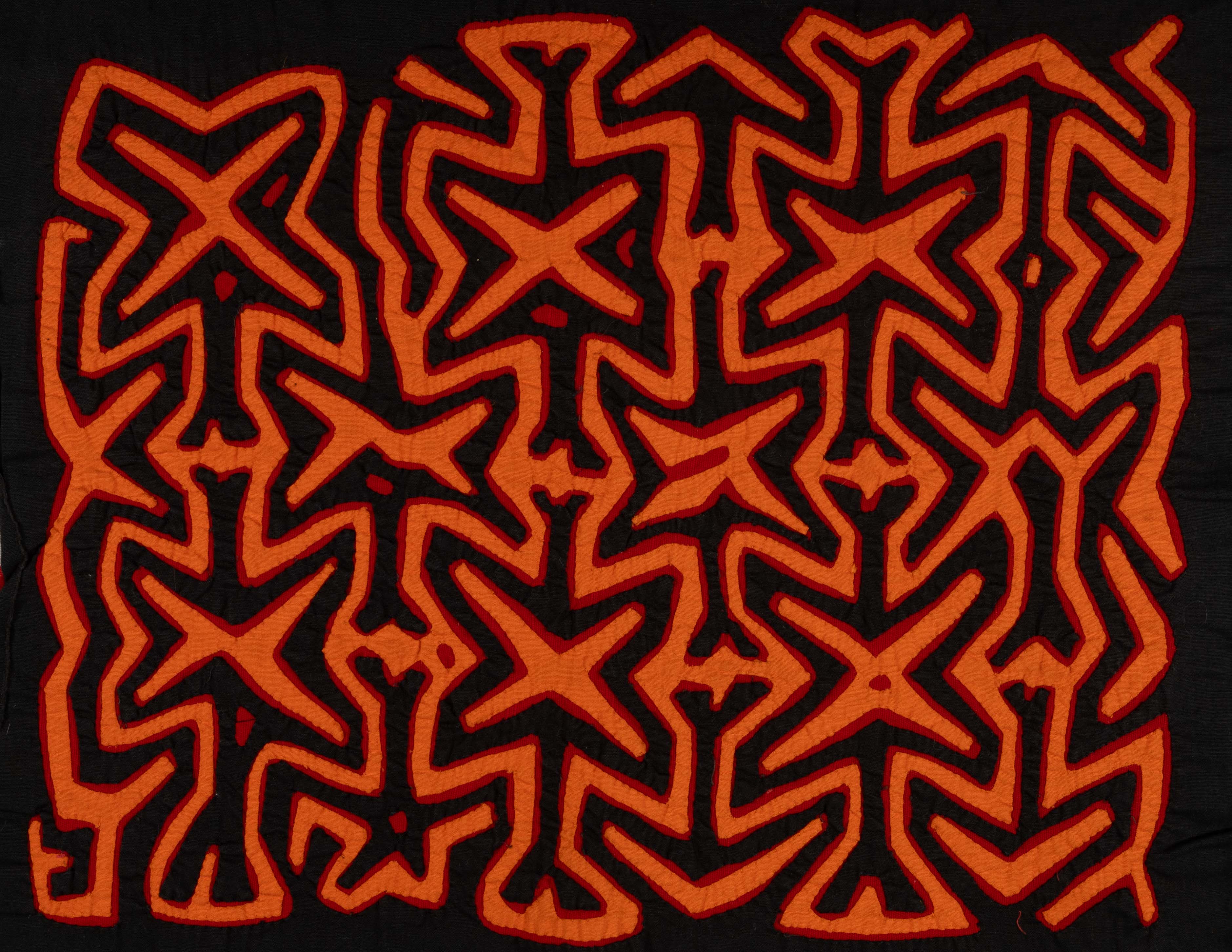 Black Orange And Red Classic Design Kuna Mola