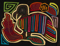 Rainbow Colors Partridge In The Rainforest Mola