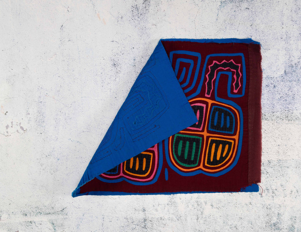 Maroon And Blue Christmas Ornaments Mola