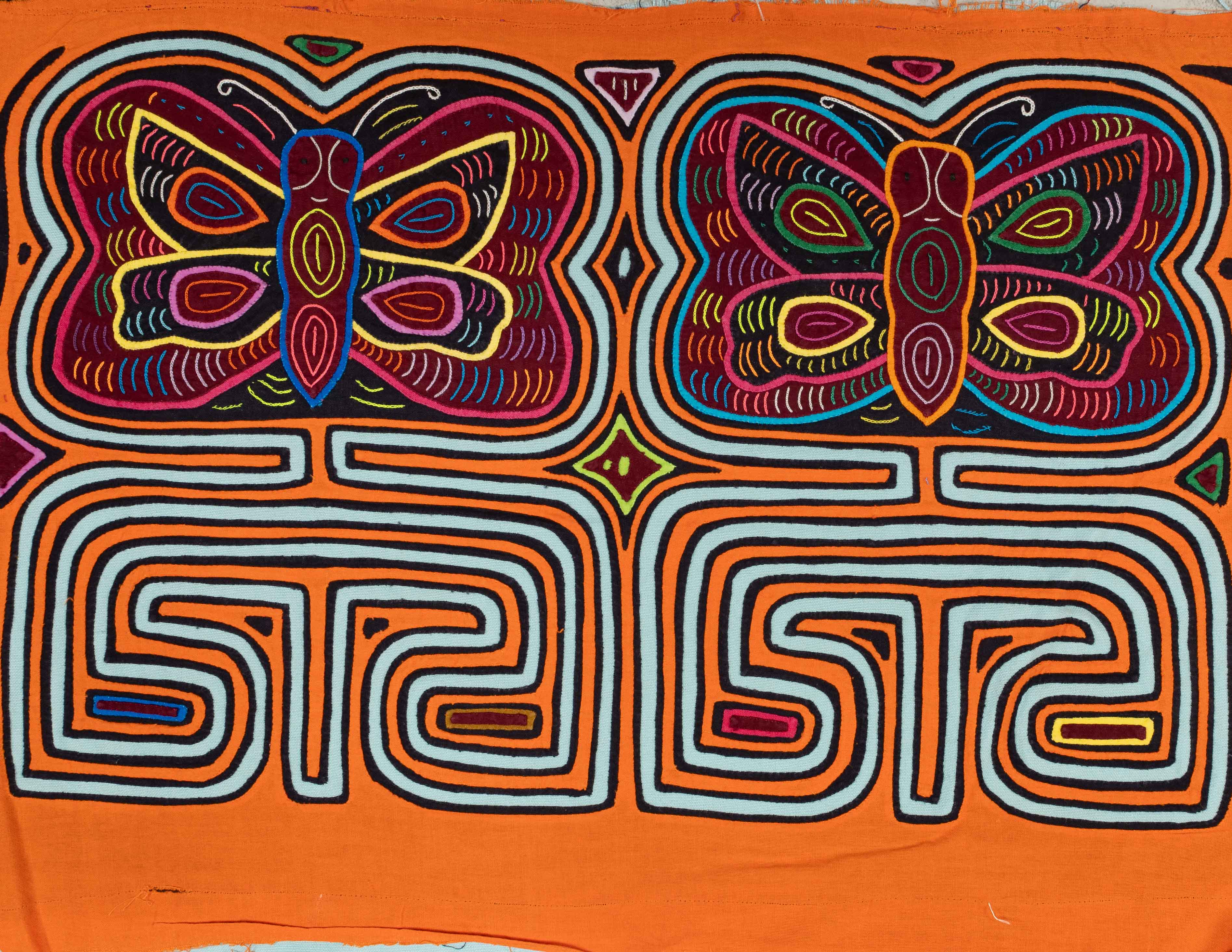 Orange And Aqua Madam Butterfly Mola