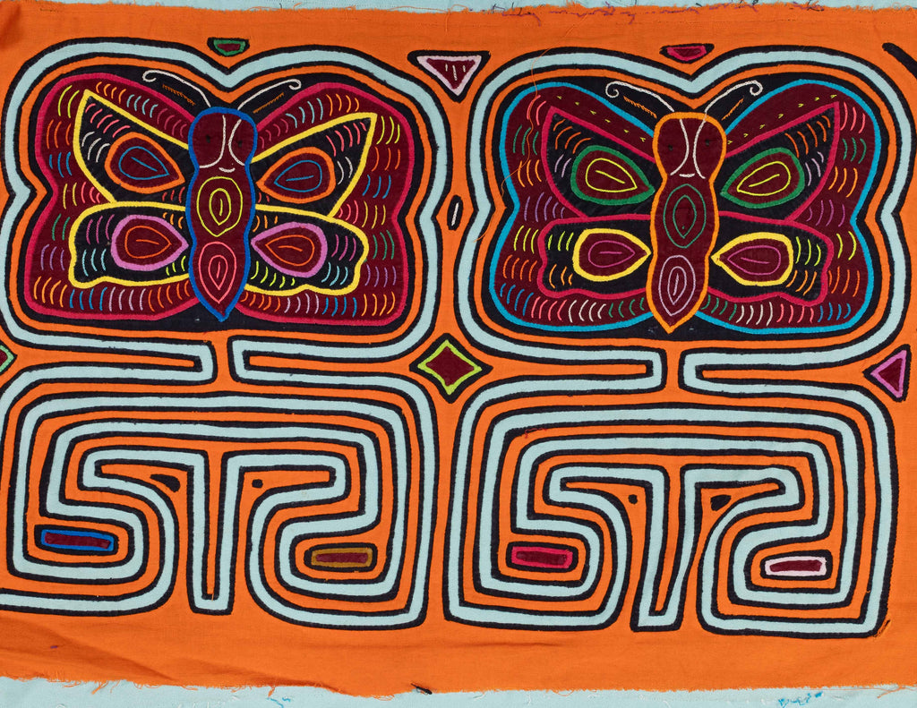 Orange And Aqua Madam Butterfly Mola