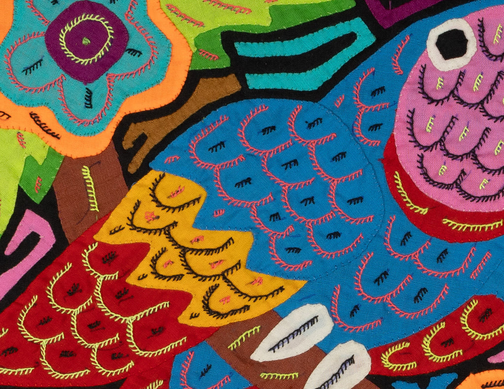 Red Blue And Yellow Toucan Parrot Mola