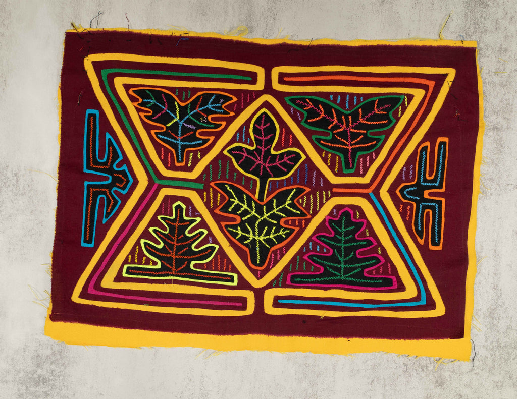 Maroon And Gold Hourglass Mola