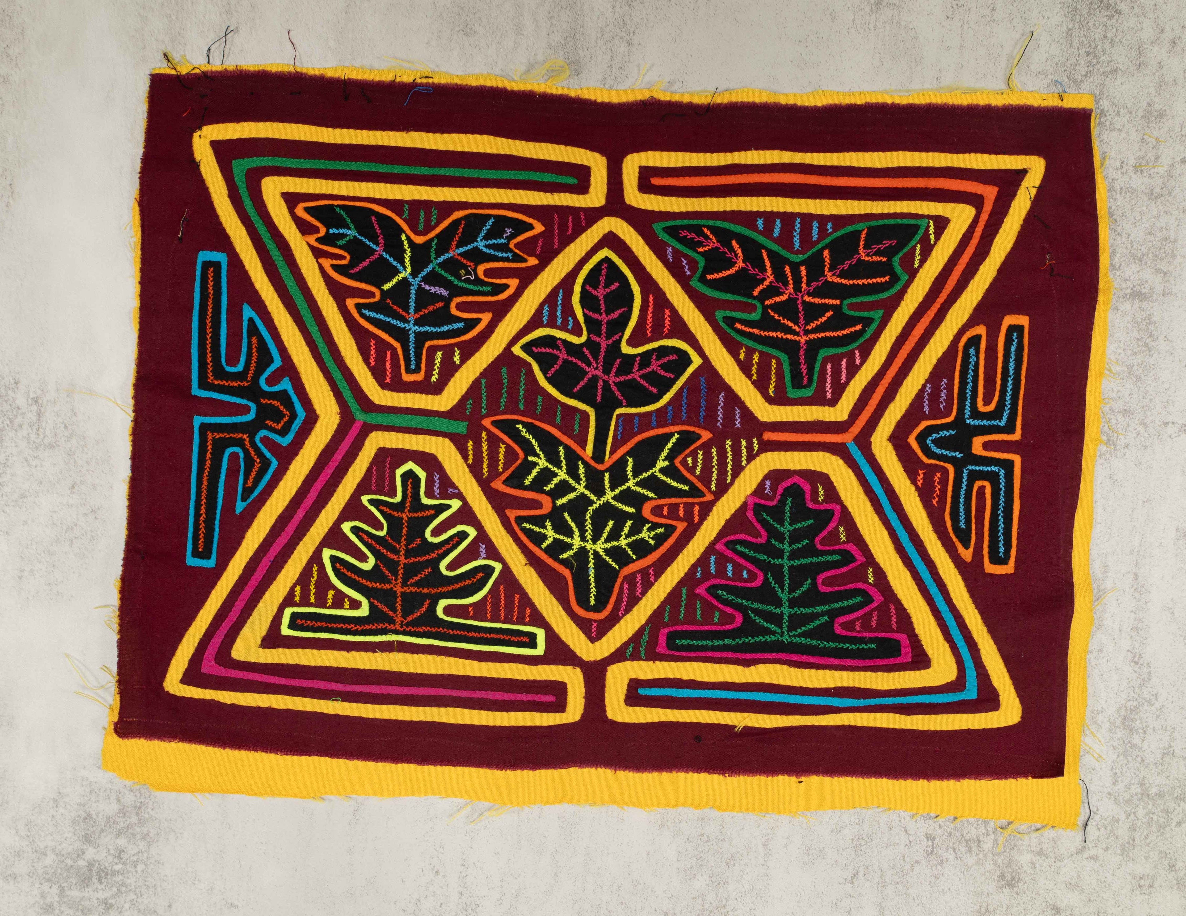 Maroon And Gold Hourglass Mola