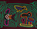 Green And Maroon Bird And Fish Mola