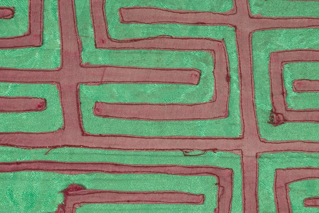 Vintage Green And Maroon Former Blouse Mola