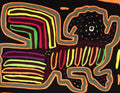 Black And Neon Orange Jungle Critter Mola