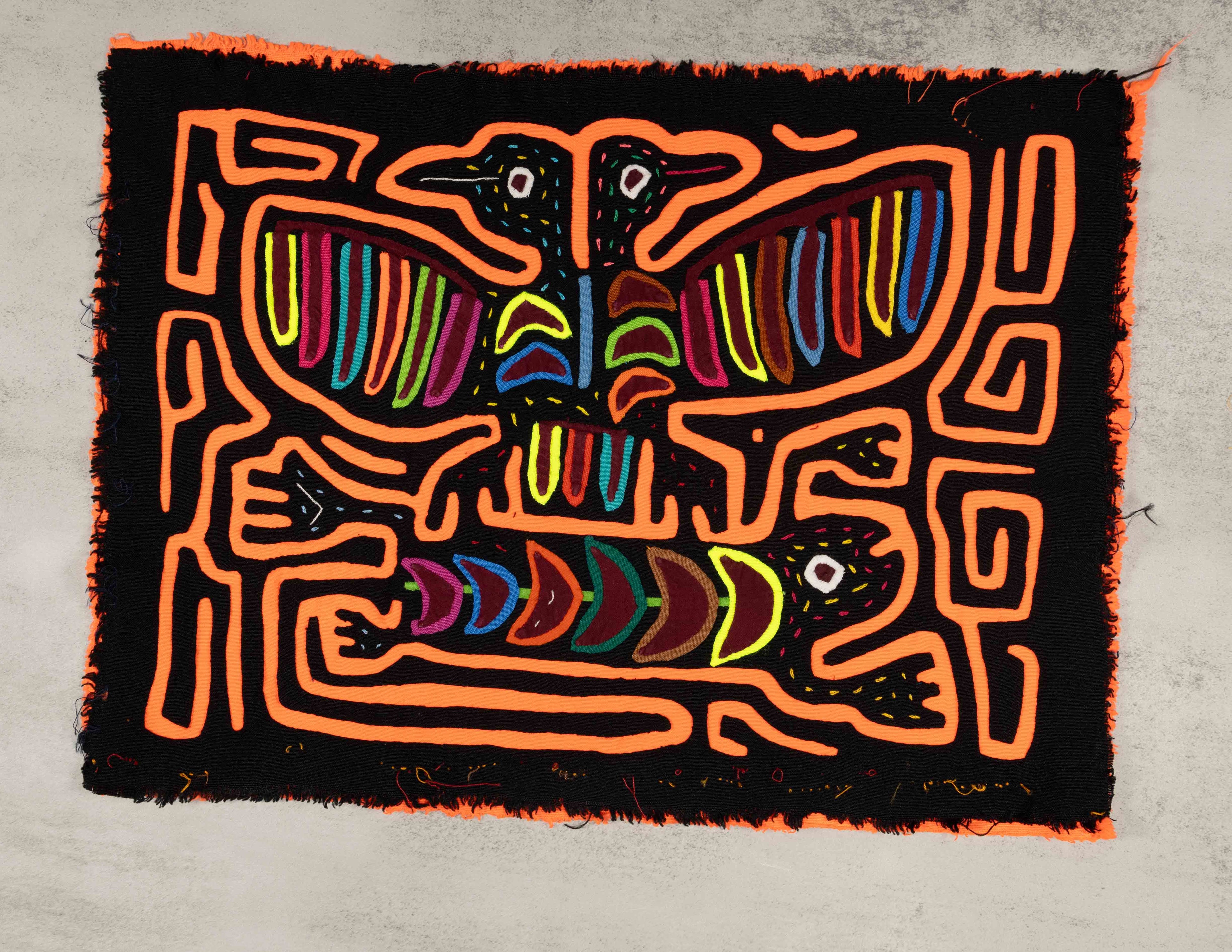 Black And Neon Orange Optical Illusion Kingfisher Mola
