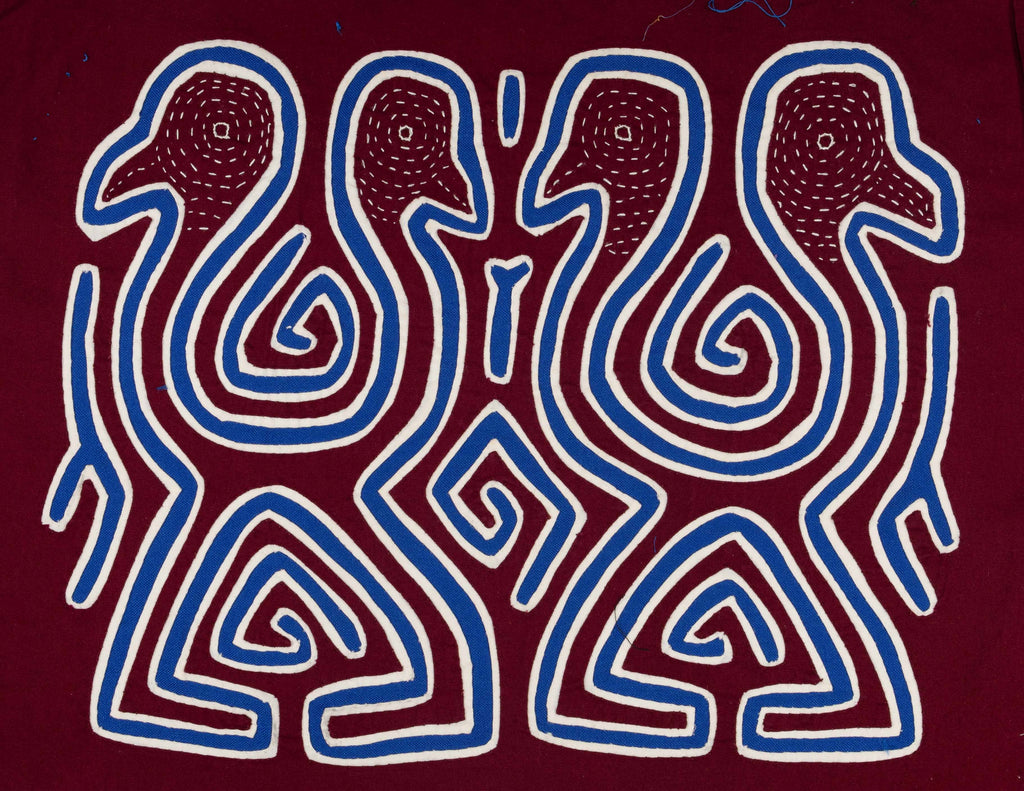 Burgundy Blue And White Dancing Emus Mola