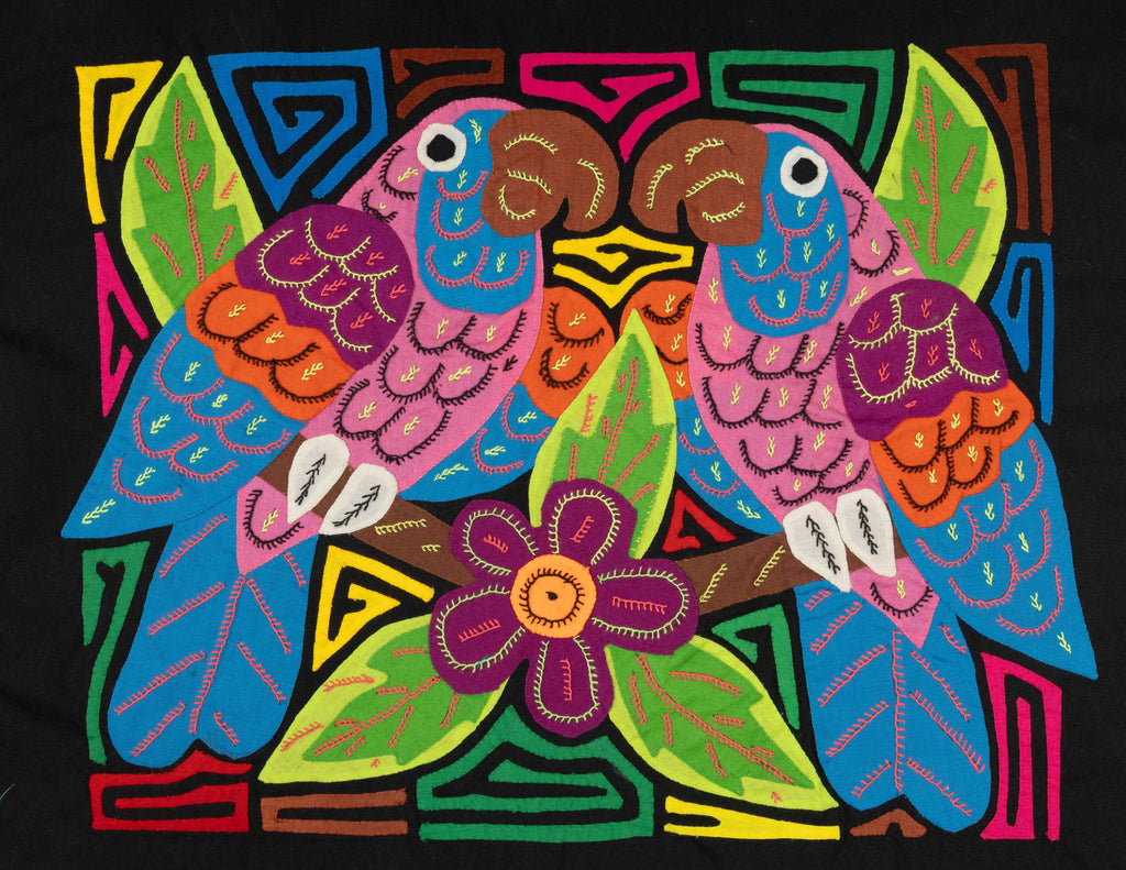 Two Pink Blue And Orange Parrot Bird Mola