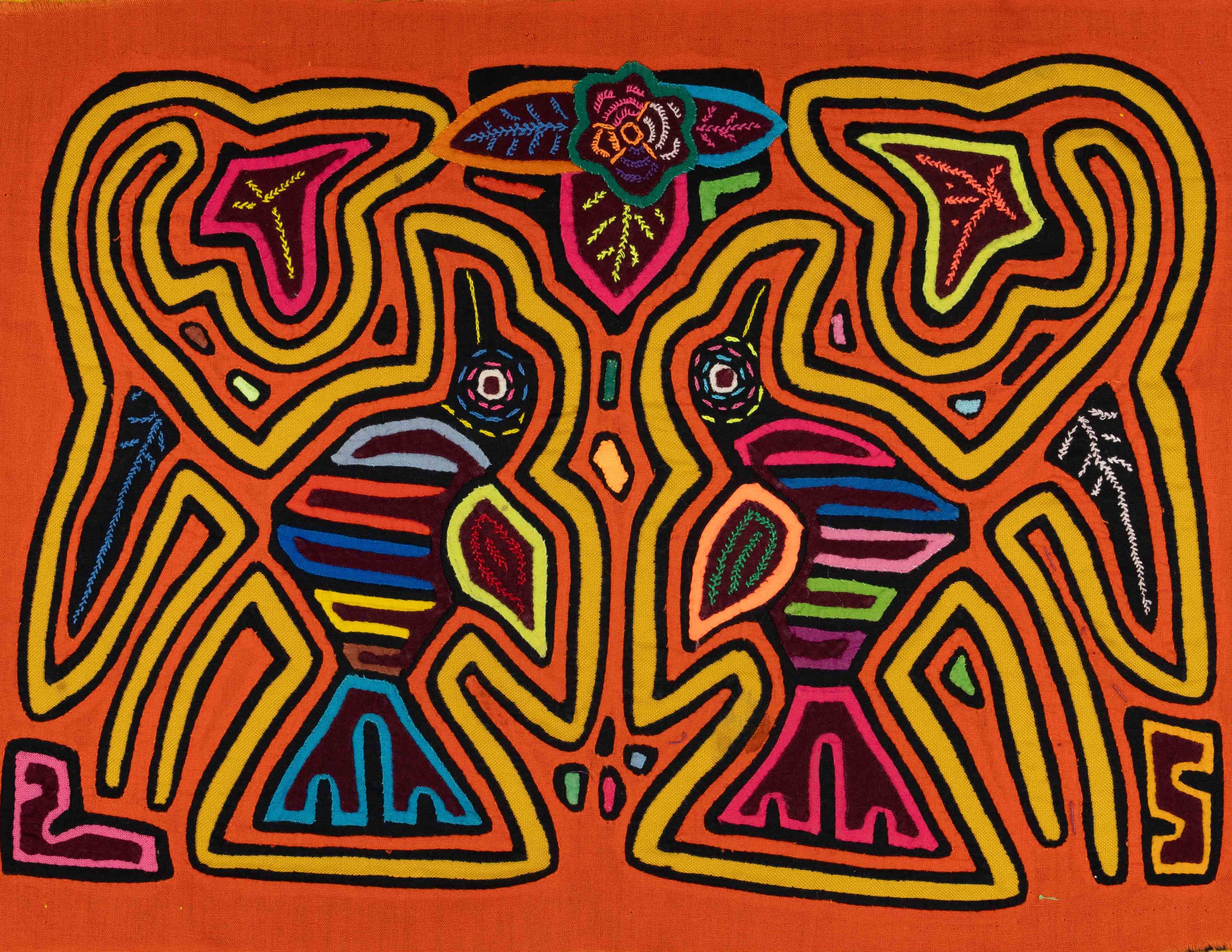Orange And Yellow Bird Crest Mola