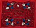 Orange Red White Blue Star Mola
