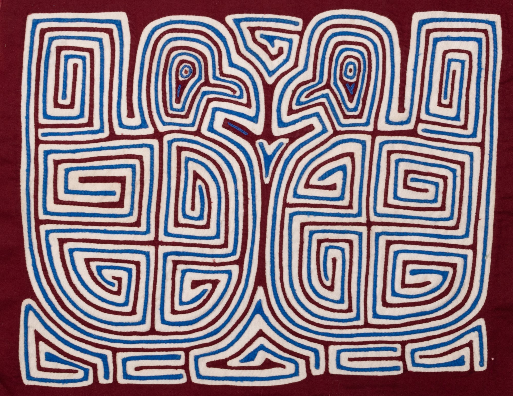 Maroon White Blue Duck Mola