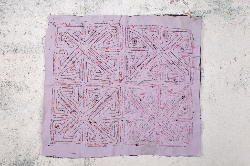Purple Black White Symmetry Vintage Mola
