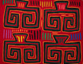 Blood Red Huaca Design Vintage Mola