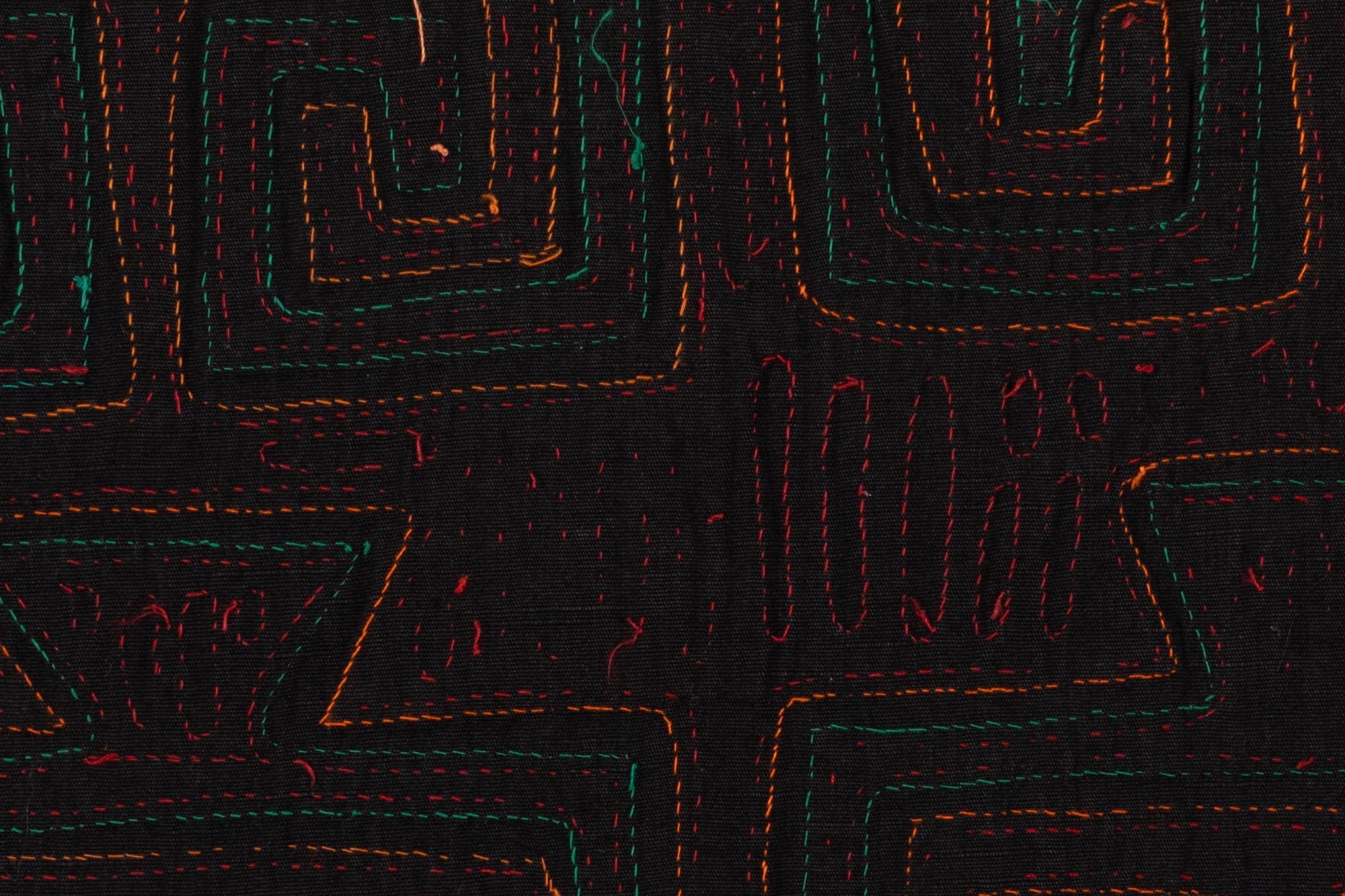 Blood Red Huaca Design Vintage Mola
