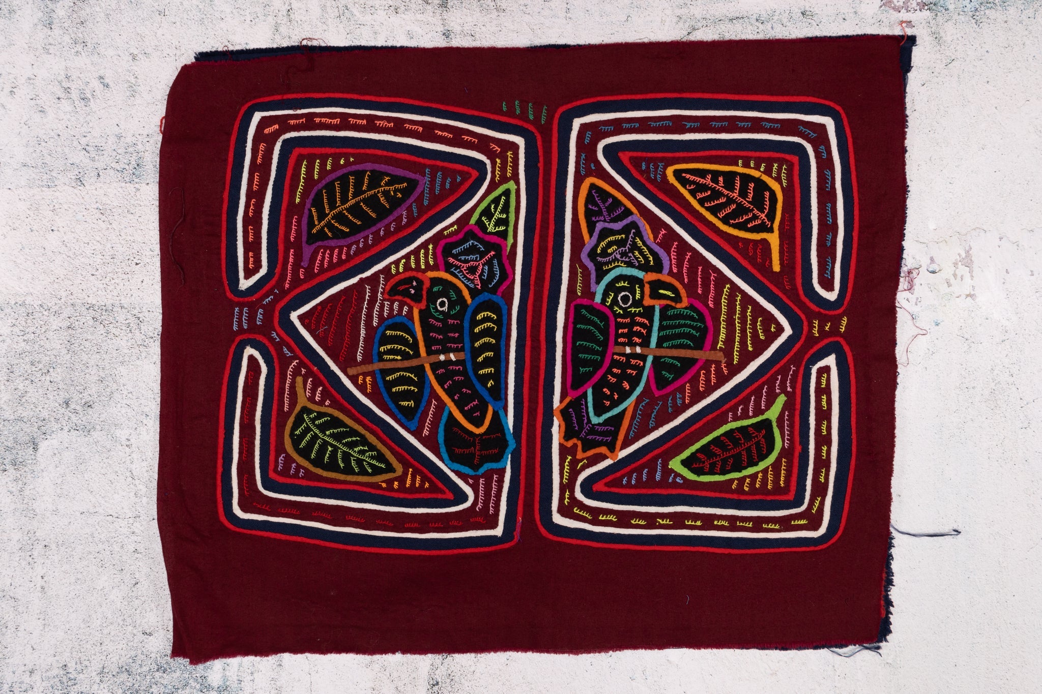Symmetry Burgundy Parrot Bird Mola